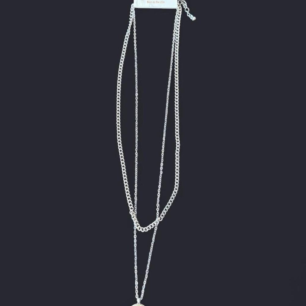 Carisma silver double chain necklace